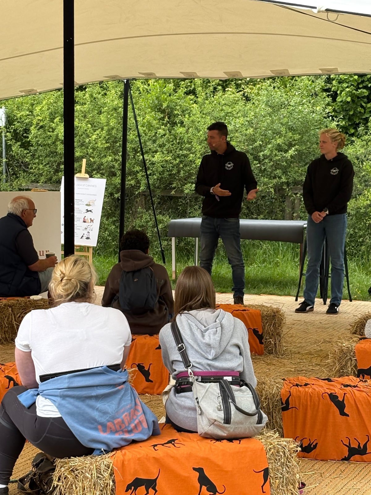 Dave giving a talk at a dog event